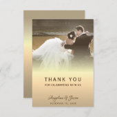 Gouden foto bruiloft bedankkaart (Voorkant / Achterkant)