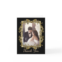 Gouden  foto bruiloft Dank u