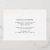 Gouden Foto Collage Elegante Trouwreceptie Folie Uitnodiging (Achterkant)