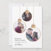 Gouden foto-collage Kerst familiereiskaart Feestdagenkaart (Voorkant)