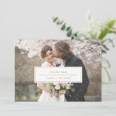 GOUDEN FOTO DANK U KAART bruiloft dank u kaart (Staand voorkant)