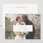 GOUDEN FOTO DANK U KAART bruiloft dank u kaart (Voorkant / Achterkant)