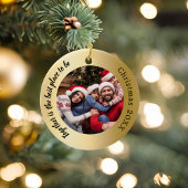 Gouden foto familie samen citaat Kerstmis Keramisch Ornament