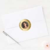 Gouden foto fantastische verjaardag ronde sticker (Envelop)