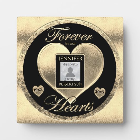 Gouden Foto Herdenkingsplaque Fotoplaat (Voorkant)