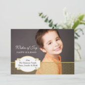 Gouden Foto Kerstkaart (Staand voorkant)