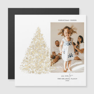 Gouden Foto Kerstkaart met Magneet