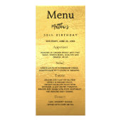 Gouden foto leuke feiten verjaardagsmenu kaart (Voorkant)