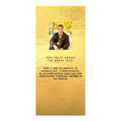 Gouden foto leuke feiten verjaardagsmenu kaart (Achterkant)