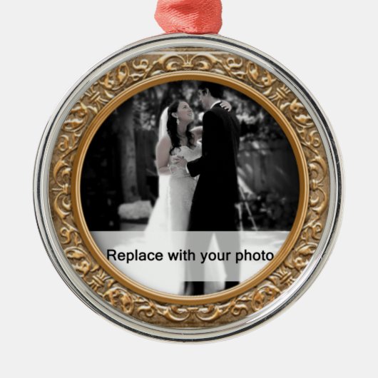  gouden foto Lijst kerstversiering Metalen Ornament (Voorkant)