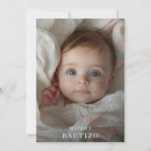 Gouden foto Mexicaanse doop uitnodiging in het Spa (Voorkant)