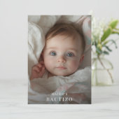 Gouden foto Mexicaanse doop uitnodiging in het Spa (Staand voorkant)