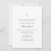 Gouden foto Mexicaanse doop uitnodiging in het Spa (Achterkant)