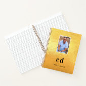 Gouden foto monogram initiaal naam notitieboek (Binnen)