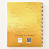 Gouden foto monogram initiaal naam notitieboek (Achterkant)