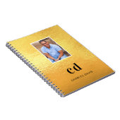 Gouden foto monogram initiaal naam notitieboek (Rechterzijde)