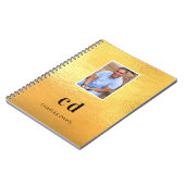 Gouden foto monogram initiaal naam notitieboek (Linkerzijde)