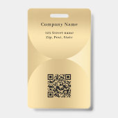 Gouden foto naam arch QR code business logo Badge (Achterkant)