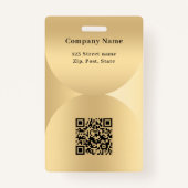 Gouden foto naam arch QR code business logo Badge (Achterkant)