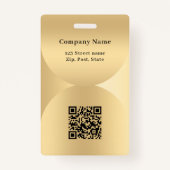 Gouden foto naam arch QR code business logo Badge (Achterkant)