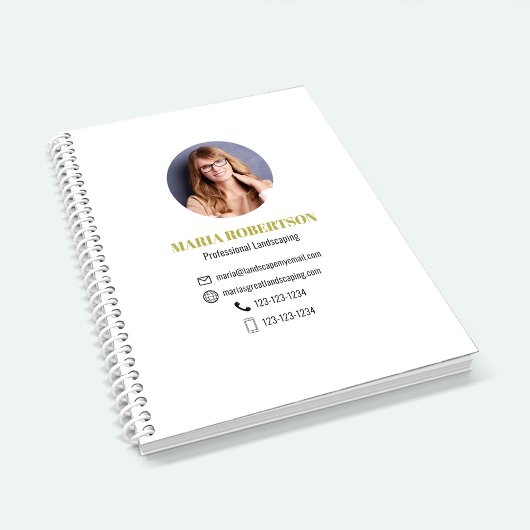 Gouden foto professionele bedrijfs QR-code  Notitieboek