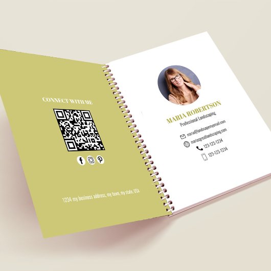 Gouden foto Professionele Zakelijke QR Code Notitieboek