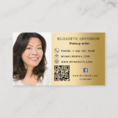 Gouden foto Qr code social media iconen premium Visitekaartje (Achterkant)