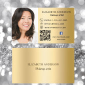 Gouden foto Qr code social media iconen premium Visitekaartje