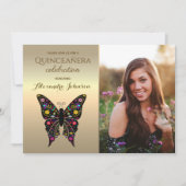 Gouden foto Quinceanera 15e verjaardag Kaart (Voorkant)