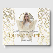 Gouden foto Quinceanera Verjaardag Gastenboek (Voorkant)