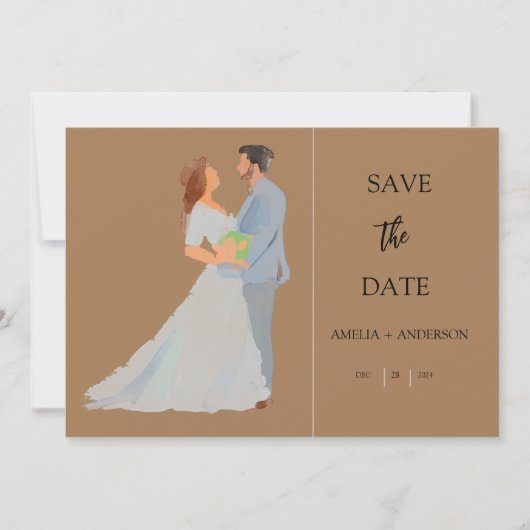 Gouden foto  save the date (Voorkant)