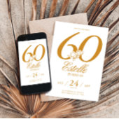 Gouden Foto Save The Date 60e Verjaardag Kaart
