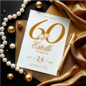 Gouden Foto Save The Date 60e Verjaardag Kaart