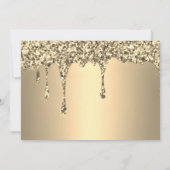 Gouden foto Sparkle Glitter Drips Quinceanera Save The Date (Achterkant)
