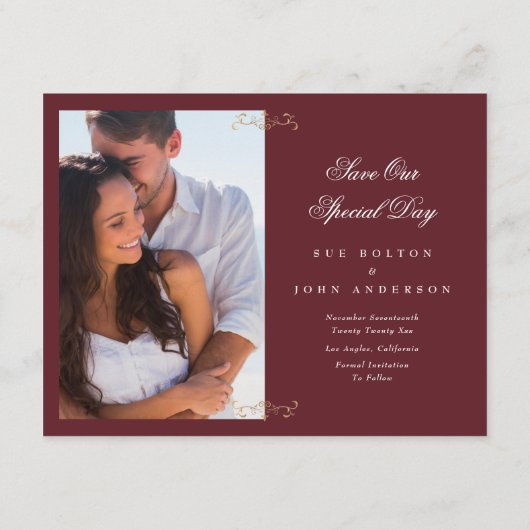 gouden foto van de zeemacht burgundy op de gouden  aankondiging (Achterkant)