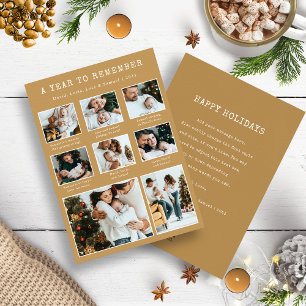 Gouden Fotocollage Moderne Kerstkaart