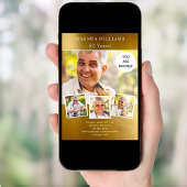 Gouden fotocollage verjaardag kaart