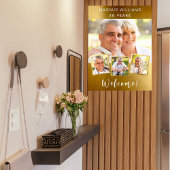 Gouden fotocollage verjaardagsfeestje welkom poster