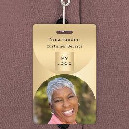 Gouden fotonaam boog QR-code bedrijfslogo Badge