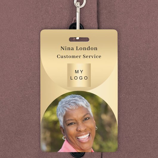 Gouden fotonaam boog QR-code bedrijfslogo Badge