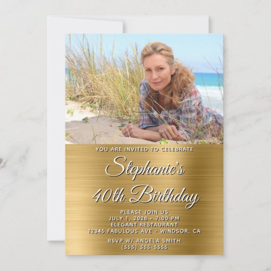 Gouden Fotootje 40e Verjaardag Kaart (Voorkant)