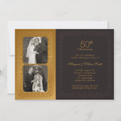 Gouden Fotos 50-jarig huwelijksjubileumfeest Kaart (Voorkant)