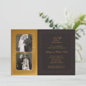 Gouden Fotos 50-jarig huwelijksjubileumfeest Kaart (Staand voorkant)