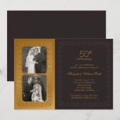 Gouden Fotos 50-jarig huwelijksjubileumfeest Kaart (Voorkant / Achterkant)