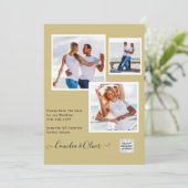 Gouden fototrouwkaarten QR-code datum van het huwe Kaart (Staand voorkant)