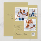 Gouden fototrouwkaarten QR-code datum van het huwe Kaart (Voorkant / Achterkant)