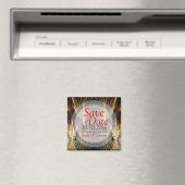 Gouden Fractal Art Save the Date Magnet (Insitu (Vaatwasser))