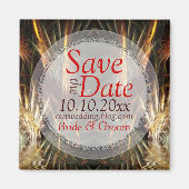 Gouden Fractal Art Save the Date Magnet (Voorkant)