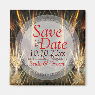 Gouden Fractal Art Save the Date Magnet