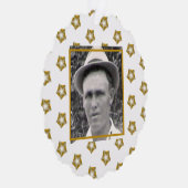 Gouden Fractal Sterren op Wit | Voorouderfoto Ornament Kaart (Rechts)